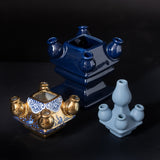 Tulip Vase 3-tier Mixed Dark Blue Bottom