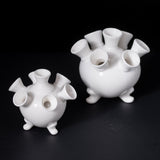 Tulip Vase on Legs White Ceramic 14cm