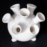 Tulip Vase on Legs White Ceramic 17cm