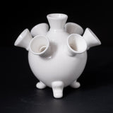 Tulip Vase on Legs White Ceramic 14cm