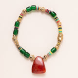 African Glass, Brass & Vinyl with Carnelian