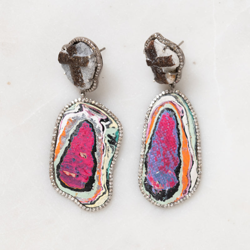 Andrew Jensdotter Paint Chip and Staurolite Earrings