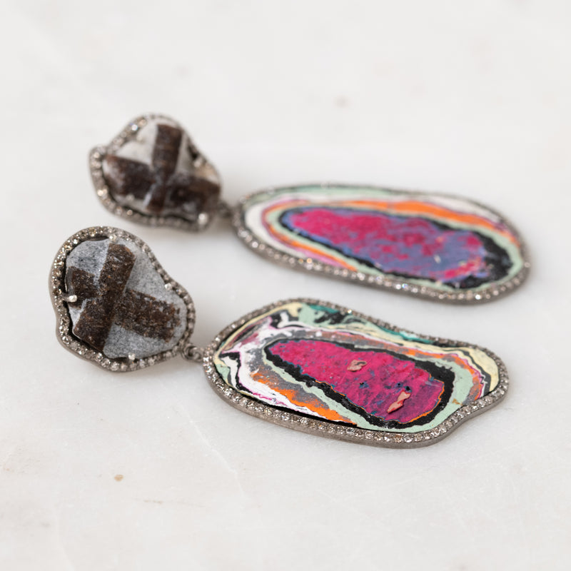 Andrew Jensdotter Paint Chip and Staurolite Earrings