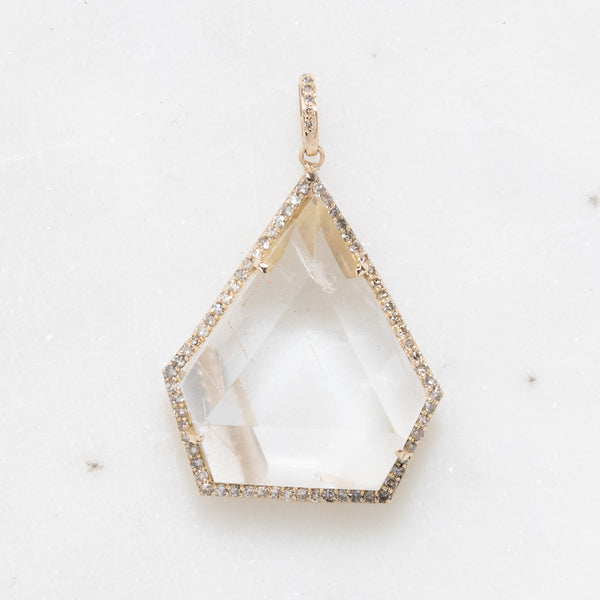 Hand Carved Brazilian Quartz Pendant