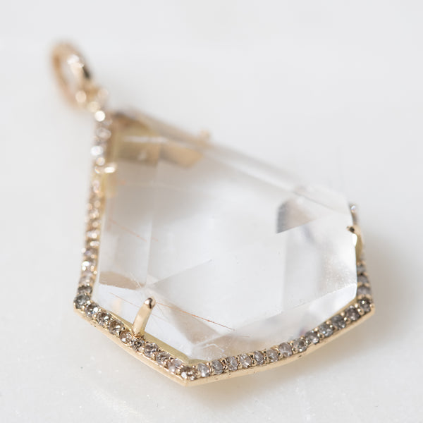 Hand Carved Brazilian Quartz Pendant