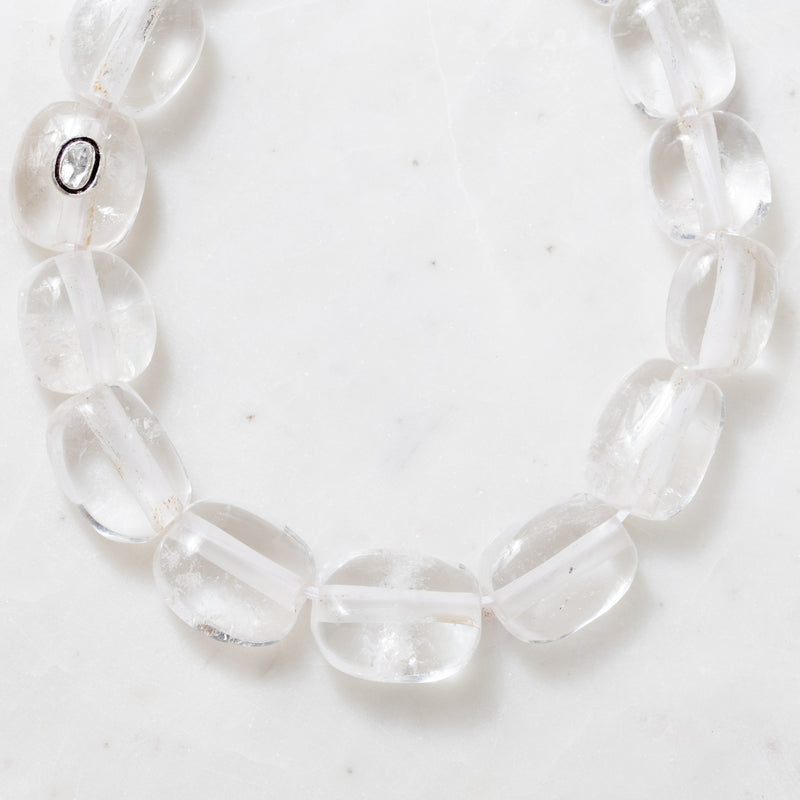 Sterling Silver Rock Crystal Bead Necklace - QVC.com