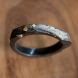 Natural Buffalo Horn Bangle with 18K Gold Discs
