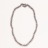 Grey Pearl with Diamond Dolphin Clasp Necklace