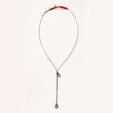 Red Braided Cord with  Moonstone Pendant Necklace