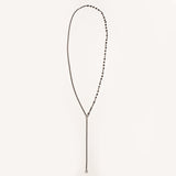 Long Black Spinel and Chain Necklace