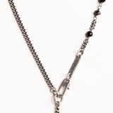 Long Black Spinel and Chain Necklace