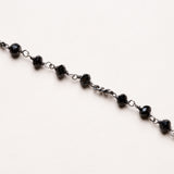 Long Black Spinel and Chain Necklace