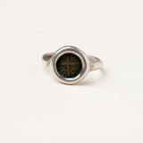 Little Crown and Cross Coin Ring