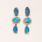Australian Opal, 14K Gold & Pave Diamond Earrings