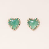 Colombian Emerald, 14K Gold, Pave Diamond & Emerald Studs