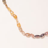 Brown Zircon with Silver, 14K Gold & Diamond Pave Clasp Necklace