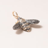 Medium 14K Gold, Silver & Diamond Pave Bee Pendant