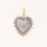 14K Gold, Silver & Diamond Pave Heart Pendant
