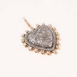14K Gold, Silver & Diamond Pave Heart Pendant