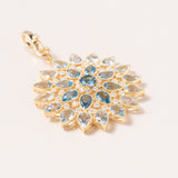 Aquamarine & Gold Filled Star Pendant with Diamond Bail
