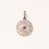 Evil Eye 14K Gold, Silver, Pave Diamond & Black Diamond Pendant