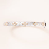 Silver, 14K Gold & Diamond Buccellati Inspired Bangle