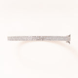 Silver & 3 Row Diamond Pave Bangle