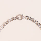 Sterling Silver Chain with Diamond Pave Clasp