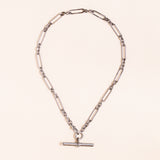 Silver Chain Necklace with Large Removable Bar Toggle