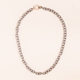 Oxidized Silver Chain Necklace With 14K Gold Clasp Necklace