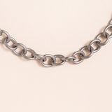 Oxidized Silver Chain Necklace With 14K Gold Clasp Necklace
