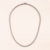 Oxidized Silver Chain with Silver Diamond Pave Clasp Necklace