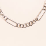 Oxidized Silver Link Chain with Diamond Pave Clasp