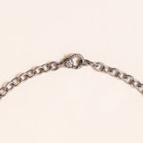 Long Silver Chain with Diamond Pave Clasp