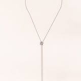 Silver and Pave Diamond Star Bolo Tie Adjustable Necklace