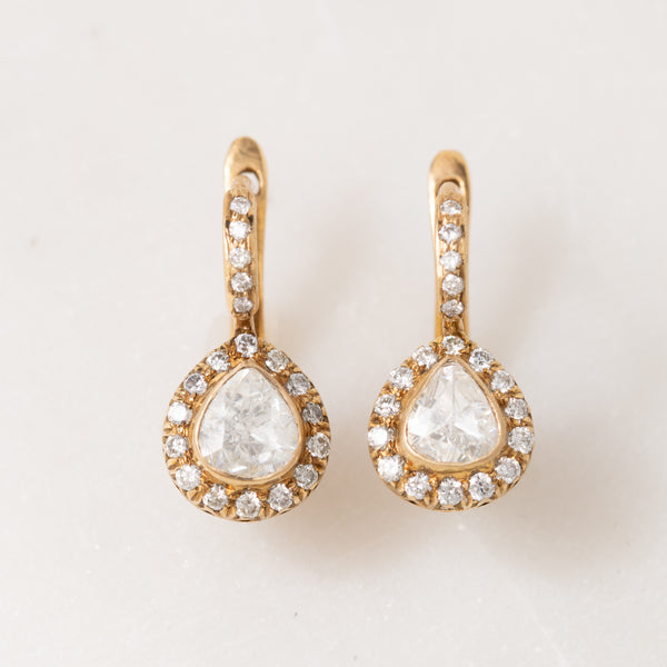 Petite Polki Diamond in Gold Earrings