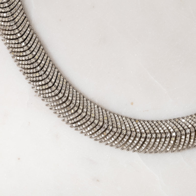 Feathered Diamond Necklace