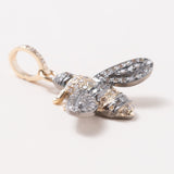 14K Gold, Silver & Diamond Bee Pendant