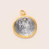 24K Gold Pendant with Diamond & Silver Total - Sizannine
