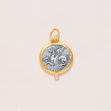 24K Gold Pendant with Diamond & Silver - Pegasus