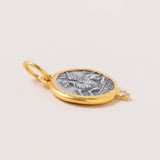 24K Gold Pendant with Diamond & Silver - Pegasus