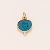 24K Gold Intaglio Pendant with Diamond & Silver - Bumble Bee Intaglio