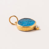 24K Gold Intaglio Pendant with Diamond & Silver - Bumble Bee Intaglio