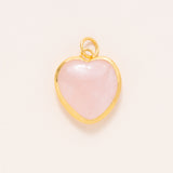 24K Gold Rose Quartz Pendant