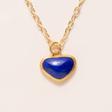 24K Gold Lapis Pendant with Silver