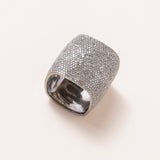 Silver & Pave Diamond Ring