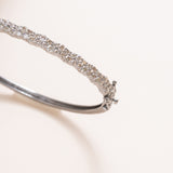 Oxidized Silver & Diamond Bangle