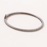 Oxidized Silver & Diamond Bangle 2