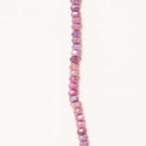 Hand Knotted Ruby Faceted Rondelle Beads with Silver Pave Diamond Clasp Necklace