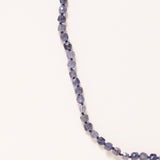 Hand Knotted Lolite Beads with Silver Pave Diamond Clasp Necklace